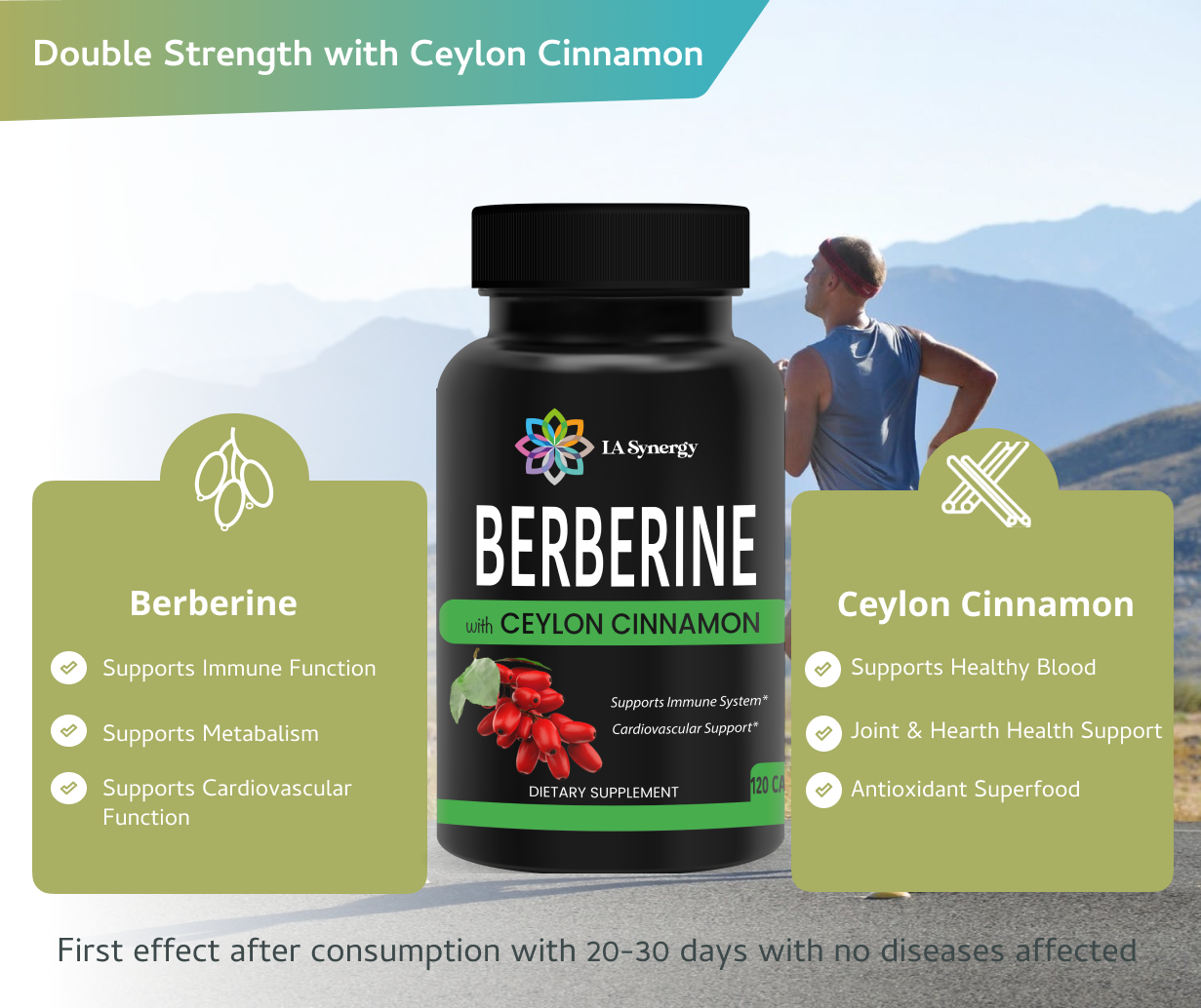 Berberine with Ceylon Cinnamon Complex 1200mg for Support Immune System
